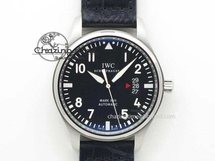 MIROTIME 0501 Breathable Da Vinci IW393402 SS ZF 1:1 Best Edition Blue Dial On Black Leather Strap A 7211